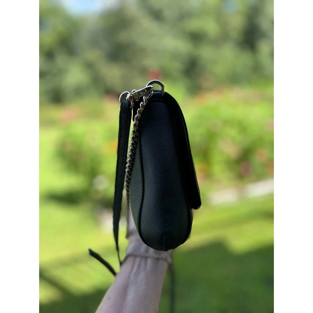 Kate Spade Laurel Way Greer Black Bag Designer Saffiano Leather Crossbody Clutch